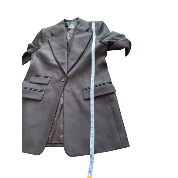 Banana Republie Lido Sculpted Italian Wool Blazer Black Luxury Classy Size 8 - Picture 11 of 12